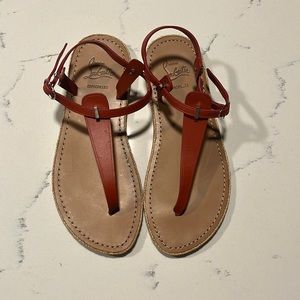 Christian Louboutin Red Espadrilles Sandals - 38 - Authentic
